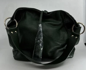 LAGGO Julia große Schultertasche Handtasche Tasche weiches Pebbled Waldgrün Leder - Bild 1 von 22