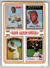 1974 Topps #6 Hank Aaron 1970-73 HL VG Atlanta Braves
