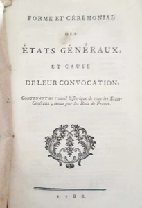 Form and ceremonial of the Estates-General, and cause of their convocation. - 1788 - Picture 1 of 1
