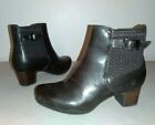 Clarks Artisan Leather Womens Ankle Boots Size 7M Dark Brown Heel Zipper Buckle