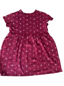 NWT Cat & Jack Tunic Top or short dress Burgundy Flowers Large Plus 10 / 12 Plus - Picture 1 of 6