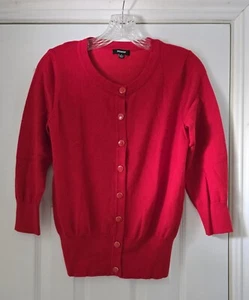 Premise Weihnachts Strickjacke Damen S rot Rundhals 3/4 L/S Knopfleiste Pullover - Bild 1 von 13