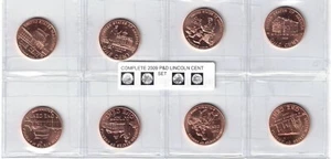 2009-P&D Lincoln Cent Set 8 monete {BU} lotto #4 - Foto 1 di 2