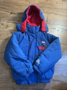 NFL Geniune Stuff VTG Youth New York Giants Reversible Hooded Jacket 4/5T - Picture 1 of 9
