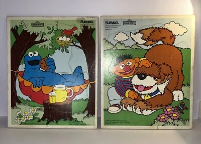 Rompecabezas de colección Playskool Plaza Sésamo Galleta Monstruo y Ernie Marco Bandeja Rompecabezas Foto 1 de 4