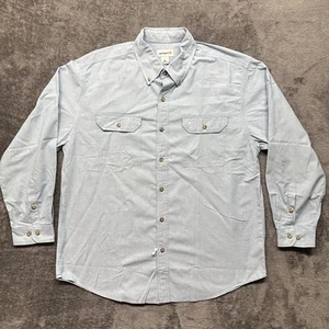Vintage Carhartt Shirt Mens XL Blue Long Sleeve Button Up Workwear Pockets - Picture 1 of 9