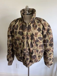 VTG Cabelas Duck Camo Down Puffer Coat Hunting Jacket Mens 2XL XXL 90s - Picture 1 of 6