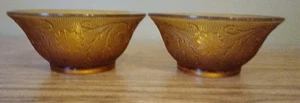 Tiara Indiana Glass Amber Sandwich 5 1/2" Salad Cereal Bowls (2) - Picture 1 of 5