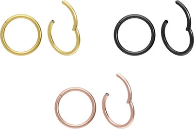 PIERCINGLINE  Piercing Ring Titan Segmentring Clicker MATT - Bild 1 von 3