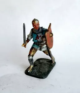 Juguete de lata caballero europeo siglo XIV, metal pintado a mano miniatura 1/32 54 mm - Imagen 1 de 6