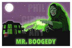 Original Mr. Boogedy Art Print Poster Horror Halloween Decor Decorations Ghost - Picture 1 of 1