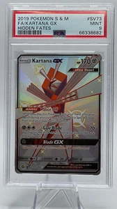 Pokémon Sun & Moon Hidden Fates 2019 #SV73 FA/Kartana GX PSA 9 como nuevo - Imagen 1 de 2