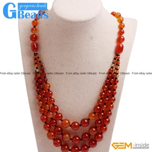 Handmade 8-12mm Gemstone Beaded Fashion Long Necklace For Women 19”Free Shipping - Picture 1 of 73