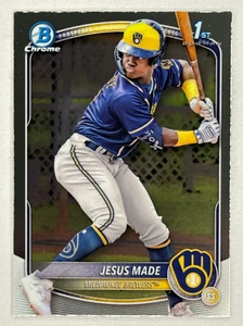 2025 Topps Bowman Jesus Made 1st Bowman Chrome Prospects #BCP-50 Brewers - Imagen 1 de 2