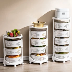 Kitchen Fruit Vegetable Rack Rolling Storage Cart Multi-Layer Basket Organizer - Picture 1 of 58