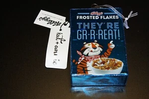 Kat + Annie Kelloggs Frosted Flakes Cereal Replica Glass Christmas Ornament - Picture 1 of 1