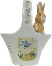 Vintage Peter Rabbit Ceramic Planter Basket