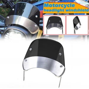 Carenado negro parabrisas deflector de viento para faro redondo de 5-7"" NUEVO - Imagen 1 de 7