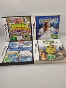 Nintendo Ds Game Bundle X 4. Shrek The Third, Enchanted, Moshi Monsters, Smurfs - Picture 1 of 6