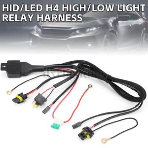 1X H4 9003 Headlight 2 Headlamp Light Hi-Low Relay Wiring Harness Kit Wire Plug