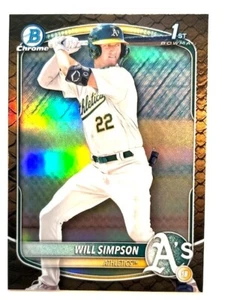 Will Simpson 2025 Bowman rifrattore rettiliano 1° prospetto #BCP-35 A's - Foto 1 di 2