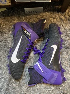 Men's Nike Alpha Menace Elite 2 Flyknit Football Cleats Black BV2077-011 Size 14 - Picture 1 of 9