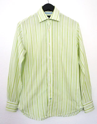 Hackett smart casual shirt, S, lime green / white stripe, Finest Italian cotton - Image 1 of 4