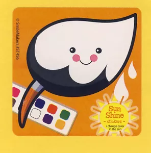 15 Sun Shine Paintbrush - Large Stickers - Party Favor - Rewards - Picture 1 of 1