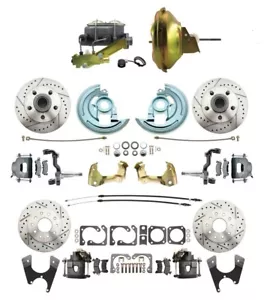 GM 4 Wheel Disc Brake Conversion Kit Drilled & Slotted Rotors A,F,X Body - Bild 1 von 24