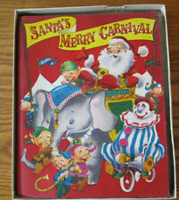 Vintage Childrens Pop-Up Christmas Book Santas Merry Carnival, Copyright 1955
