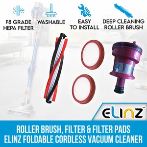 Roller Brush, Filter & Filter Pads for Elinz Foldable Cordless Vacuum Cleaner - Picture 1 of 8
