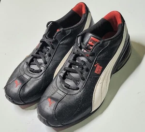 CLEAN Puma Cell Turin 185238 07 Black White Red Running Shoes Sneakers Sz 10 Men - Picture 1 of 6