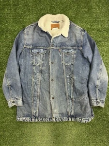 Levis JacketDenim Sherpa Lined Trucker Button Up Jean Large Men’s - Picture 1 of 4