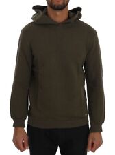 Daniele Alessandrini Green Pullover Hodded Cotton Men's Sweater Authentic