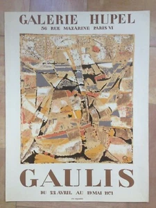 GAULIS 1971 AFFICHE LITHOGRAPHIEE ORIGINALE GALERIE HUPEL PARIS - Bild 1 von 1