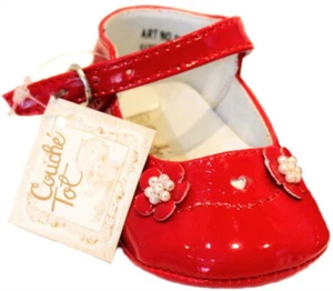 COUCHE TOT Baby Mädchen KINDERWAGEN SCHUHE Hochglanz ROT Lackleder | EUR 16 18 - Bild 1 von 11