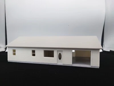 New! 1:64 White Ranch House w/ interior,siding,moving door-Matt's Model Building - image 1 of 4