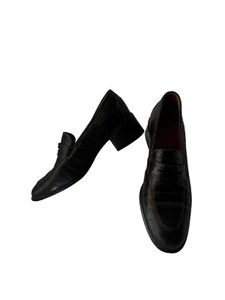 Lauren Ralph Lauren Women's Penny Loafers Sz 6b- Brown Croc Print- Block Heel- - Picture 1 of 17