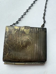 Antique Silver Plated Chatelaine Coin Purse - Picture 1 of 9