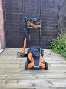 Worx WG717E Corded Electric Lawnmower with grass collection basket. - Picture 1 of 5