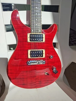 Harley Benton Cst-24 Deluxe techo tallado en llama roja Foto 1 de 4