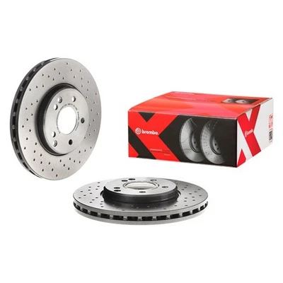 For Mercedes-Benz SLK300 09-11 Brake Rotor Premium Xtra Cross Drilled UV Coated - Imagem 1 de 2