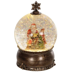 HOMCOM Lighted Christmas Snow Globe w/ Swirling Glitter Musical Holiday Decor - Picture 1 of 11