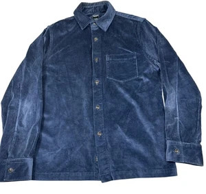 Todd Snyder Shacket Mens Medium Blue Corduroy Button Front Long Sleeve Made USA - Picture 1 of 6