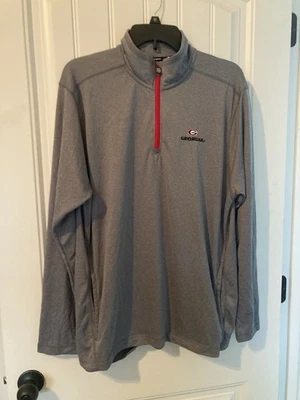 Camisa Pullover Georgia Bulldogs Champion Para Hombre 1/4 Cremallera Manga Larga Gris Talla L Foto 1 de 4