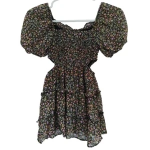 Art Class Girls Floral Ruffle Puff Sleeve Polyester Dress XS 4/5 T NWT. - Picture 1 of 8