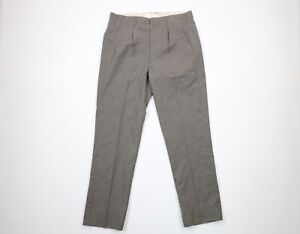 Vintage 20s 30s Streetwear Mens Size 32x30 Pleated Wool Pants Trousers Gray USA