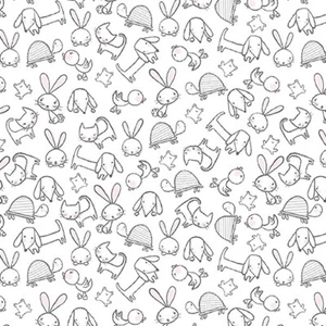 Doodle Baby Flannel-1/2 Yard Increments, Cut Continuously (13223F-09 Animal Tos) - Picture 1 of 1