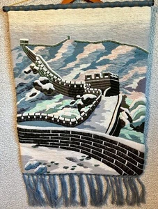 Tapiz Batik Gran Muralla China colgante vertical de pared 31 x 19 etiqueta china - Imagen 1 de 6