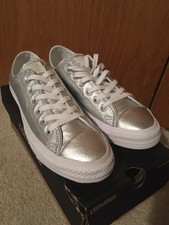 silver converse boots